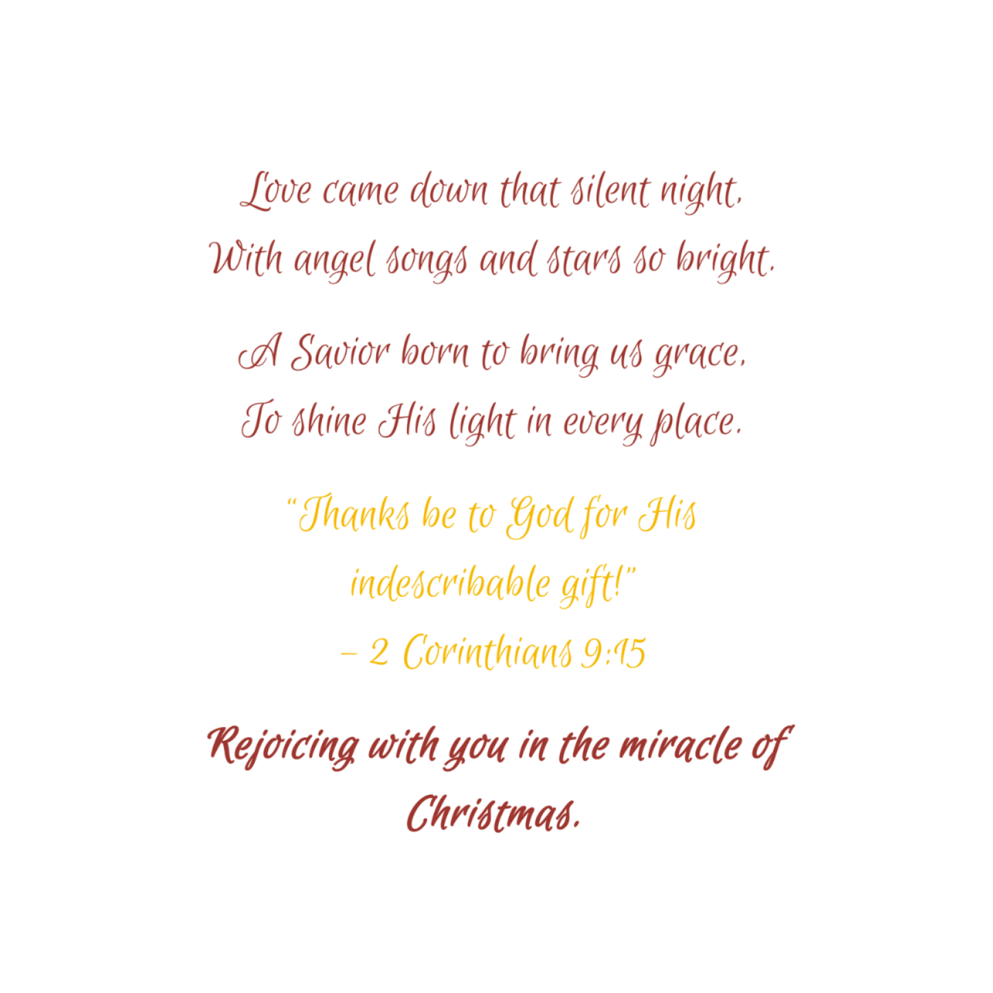 "Love is Humble" - Christmas Card