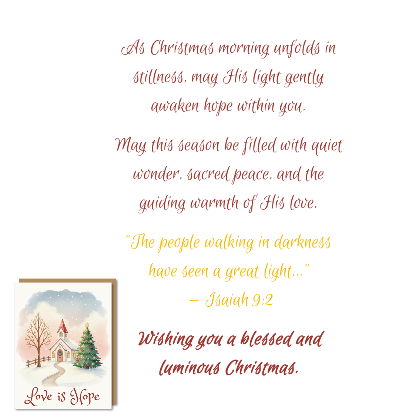 "What Love it Was" - Christmas Card Set