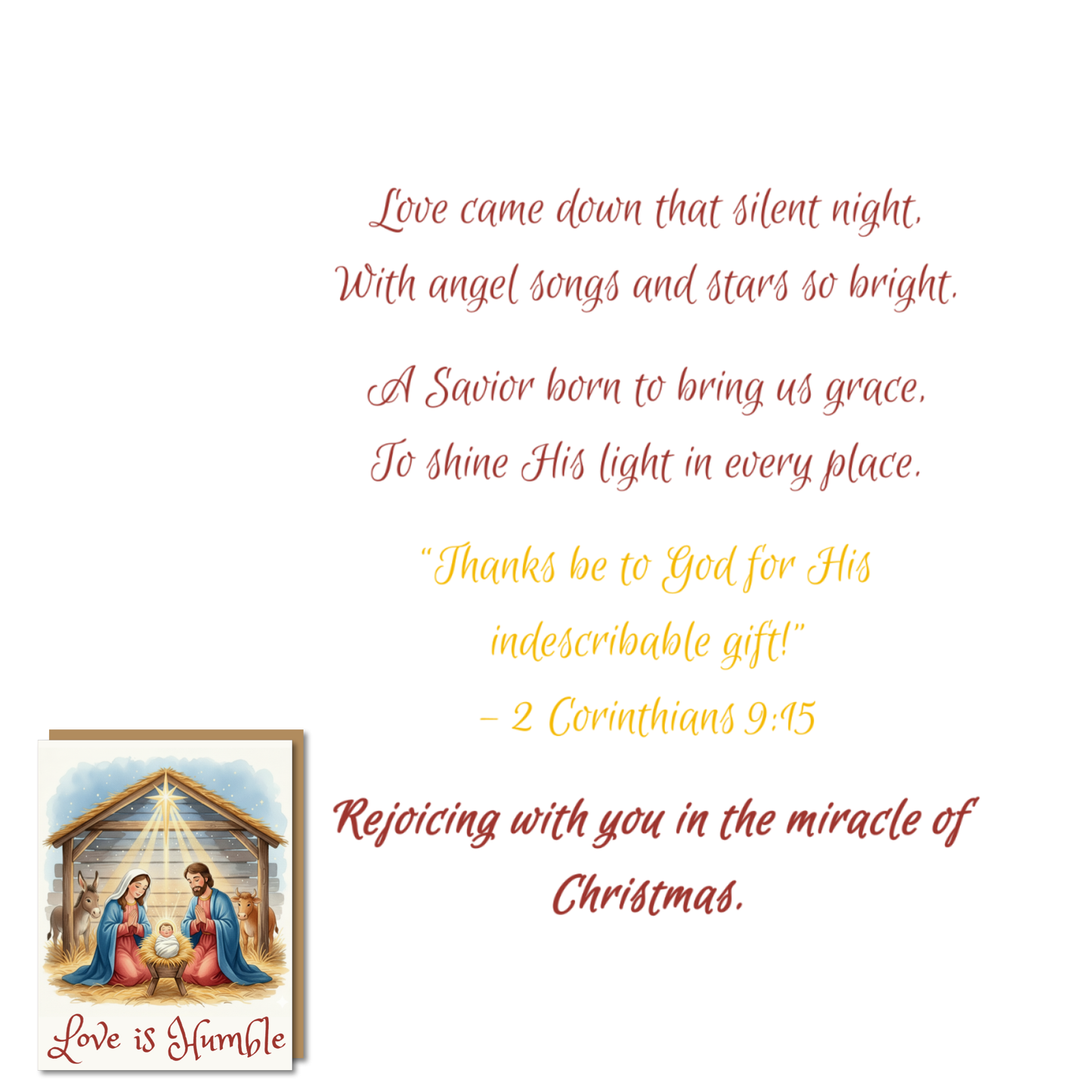 "What Love it Was" - Christmas Card Set